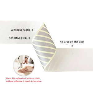 Yüksek gümüş bölümlenmiş parlayan yansıtacak kumaş kızdırma karanlık yansıtıcı kumaş bant <span class=keywords><strong>Glow</strong></span> karanlık dokuma iş elbisesi için - Product Image 2