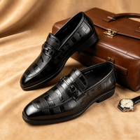 Mocassins Premium à motif quadrillé et fermoir équestre pour homme, chaussures de ville formelles, chaussures de gentleman, à enfiler, pour affaires et décontracté
