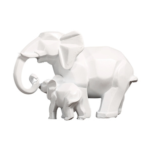 Wholesale Geometric Animal Elephant Mom Baby <strong>Table</strong> <strong>Top</strong> <strong>Decoration</strong> Resin Golden White Black Figurine Statues Toy Doll Home Decor - Product Image 3