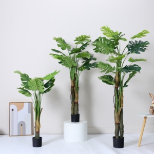 Monstera Deliciosa, arbre décoratif en bonsaï, plantes en plastique, pots, aménagement paysager, plantes modernes, plantes d'intérieur, plantes artificielles - Product Image 1