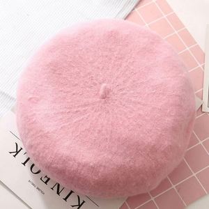 Gorro de Punto Personalizado de Color Puro Coreano para Otoño e Invierno, Gorro de Piel de Conejo Salvaje para Mujer, Boina para Mujer - Product Image 5