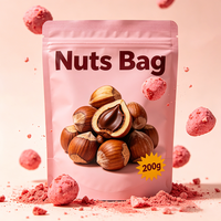 Sachet d'emballage personnalisé biodégradable imprimé de qualité alimentaire à fond plat avec fermeture éclair pour noix de cajou, arachides et autres snacks