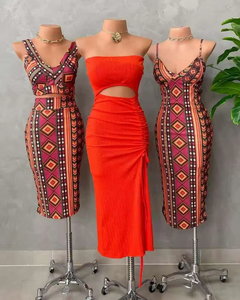 Vestidos Largos de Moda para <span class=keywords><strong>Mujer</strong></span> Estilo Europeo Americano, Vestidos Largos con Tirantes para Comercio Exterior, Venta al Por Mayor - Product Image 1