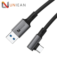 Câble de données USB 3.0 à angle droit de 90 degrés en PVC 5V 3A pour casque VR Oculus Quest 1/2, câble de liaison pour charge rapide