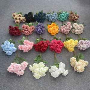 Bouquet di Rose Artificiali in Seta Vellutata a 7 Teste all'Ingrosso dalla Fabbrica - Product Image 1