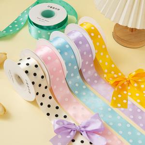 <span class=keywords><strong>Ruban</strong></span> en polyester satiné fait main, écologique, polyvalent, à pois, avec nœud papillon <span class=keywords><strong>de</strong></span> 4 cm, idéal pour l'emballage cadeau - Product Image 3