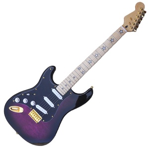 Flyoung 左手电吉他 低价吉他 紫色绗缝枫木吉他 - Product Image 1