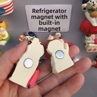 Aimants de réfrigérateur en résine, style japonais, chat et villes chinoises, forte adhérence, autocollants magnétiques DIY pour tableaux d'affichage