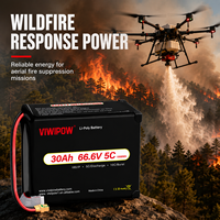 Baterai Lithium Ion Semi Solid State VIWIPOW Paling Populer 30000mAh 66.6V Lipo untuk Drone Pemadam Kebakaran