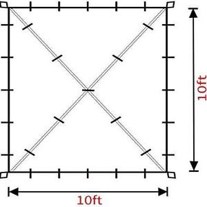 Lona Impermeable Woqi de 300x300 cm, Toldo Cuadrado para Acampar al Aire Libre, Color Gris Oscuro, Poliéster Ligero - Product Image 3