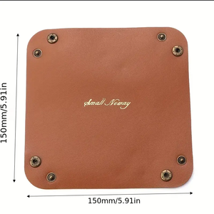 Snelle Verzending Opvouwbare Lederen Lade Houder Tafel Accessoires Pu Lederen Sleutelhanger Opbergbakken Sieraden Cosmetica Mand - Product Image 3