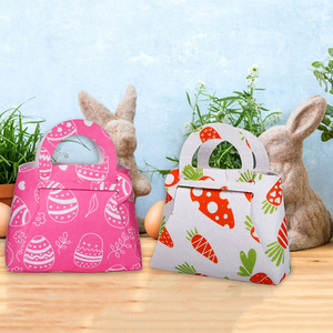 Cesta <span class=keywords><strong>de</strong></span> Pascua DIY colorido dibujos animados conejito huevos zanahoria decoración regalo bolsa fieltro tela caramelo <span class=keywords><strong>Chocolate</strong></span> cesta <span class=keywords><strong>de</strong></span> mano - Product Image 5