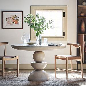 طاولة طعام دائرية حديثة من الخشب الصلب الفرنسي - أثاث غرفة طعام عالي الجودة بسعر الجملة من المصنع - Product Image 4