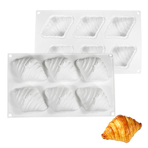 Molde de Silicona de 6 Cavidades para Croissants, Panecillos y Repostería, para Hacer Postres y Galletas - Product Image 1