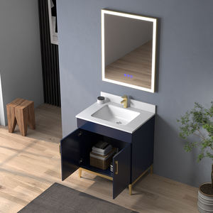 V-NONH Modern Solid Wood Bathroom Vanity with Ceramic Basin <b>LED</b> Mirror Soft-Closing Drawers & Eco-Friendly Design From Vietnam - Product Image 3