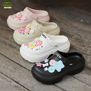 Deran, OEM, venta al por mayor, zapatos de jardín de verano para mujer, sandalias de plataforma, Zapatillas de casa, zuecos con logotipo personalizado, personalidad, playa, EVA - Product Image 1