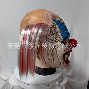 Máscara de látex de payaso de Halloween con nariz roja, sonriente y aterrador, accesorio de fiesta, tocado de mascarada, estilo peculiar, material de emulsión - Product Image 3