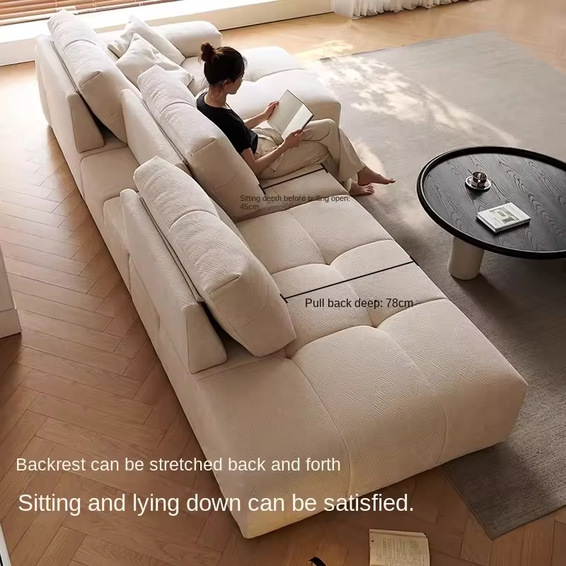 Modern L-Shaped Sofa Bed Sectional – Nordic Minimalist Modular Living Room Sofa Set for Apartments & Contemporary Home Décor - View 2