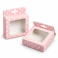 Boîte en papier pliable personnalisée pour nail art avec trous de suspension et fenêtres transparentes, boîte d'emballage pour faux cils, impression couleur