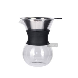 <span class=keywords><strong>Carafe</strong></span> à café <span class=keywords><strong>en</strong></span> <span class=keywords><strong>verre</strong></span> borosilicate sans papier avec filtre <span class=keywords><strong>en</strong></span> acier inoxydable résistant à la chaleur HIGHWIN avec ligne graduée - Product Image 4