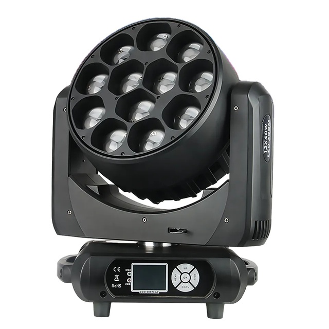 12pcs LED Moving Head Beam 12*40W LED Zoom Big Bee Eye Moving Head Light for Stage Events K15
