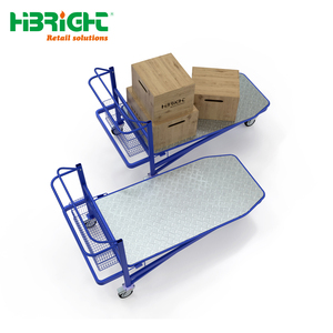 Heavy Duty Supermarket Stock Picking <b>Trolley</b> Steel <b>Platform</b> Hand Truck with Industrial Casters for Warehouse Logistics - Product Image 5