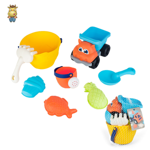 Ensemble de seaux de plage pour enfants, 8 pièces, avec camion à benne basculante, râteau, moules d'animaux, jouets d'été - Product Image 3