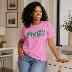 Camiseta de Algodón de Calidad con Diseño de Logotipo del Símbolo Alpha de la Hermandad Rosa Verde, para Uso Diario, para Chicas Bonitas - Product Image 2