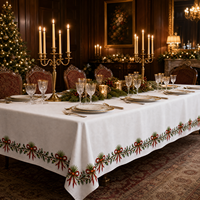 Nappe personnalisée à motifs en polyester pour fête, nappe de table pour banquet de mariage