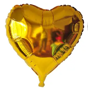 18 Inch Hart Folie Ballon Hartvormige Ballon Goud Zilver Roze Blauw Geel Mylar Ballon Liefde Valentijnsdag Ballon