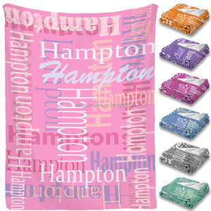 Tùy Chỉnh <span class=keywords><strong>Monogram</strong></span> Ném Chăn Nhà Sản Xuất OEM Cá Nhân 3D Ảnh Thăng Hoa Biểu Tượng Tùy Chỉnh Tên Lông Cừu In Chăn - Product Image 2