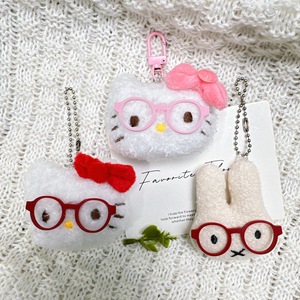 Hot bán thỏ Mặt dây chuyền mèo Búp bê túi nhỏ màu đỏ kính Kitten Head phụ kiện <span class=keywords><strong>Keychain</strong></span> phim hoạt hình mèo lông sang trọng móc khóa - Product Image 3