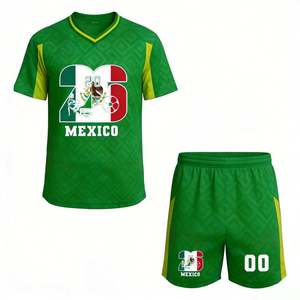 Camiseta y Pantalones Cortos de Entrenamiento de Fútbol para Hombre, Diseño Retro con Estampado Personalizado de México para la Copa Mundial de Deportes 2026, Uniforme Sublimado - Product Image 1