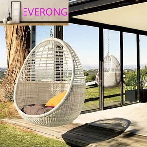 Nordic Ins Outdoor Hanging <strong>Egg</strong> Real Rattan Modern Swing <strong>Chair</strong> Waterproof Cushion Bedroom Living Room Patio Garden - Product Image 3