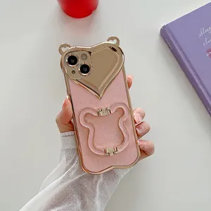 Shockproof case with stand for iPhone 14 pro max New love phone case for iphone 15 pro max 14 12 11 XR XS Max