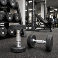 Haltères en caoutchouc ronds à prix d'usine, poids libres de 2,5 à 50 kg, ensemble de musculation en gym avec incréments de 2,5 kg