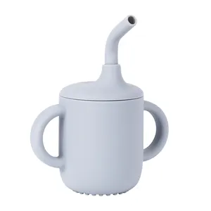 OEM/ODM 친환경 다기능 실리콘 물병 BPA-유아용 아기 수유 및 훈련 컵 세트