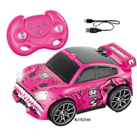 Voiture de drift 4x4 2,4 GHz à 2 vitesses avec lumières LED, accessoire pour jeux de bureau à distance et modes d'évasion, échelle 1:64, chargeur et télécommande