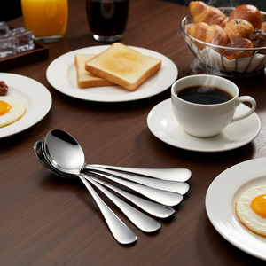 Juego de Cucharas y Tenedores Pequeños de Acero Inoxidable de Alta Calidad, Cuchara Clásica para Cena, para Café, para Restaurantes y Hoteles - Product Image 1