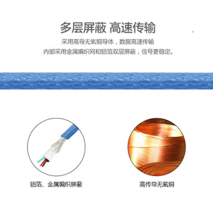 <b>Usb</b> Printer Cable Transparent Blue <b>Usb</b> <b>2.0</b> Copper Core Shielded Data Cable For Printer Connection - Product Image 5