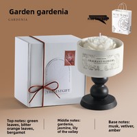 Boîte cadeau de bougie artisanale élégante et luxueuse en cire de soja parfumée à la camélia, en forme de fleur - Cadeau d'anniversaire ou de mariage pour les amis