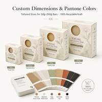 Boîte à savon personnalisée en kraft naturel avec fenêtre découpée, carton pliable recyclable pour emballage de barres nettoyantes à froid et de shampoings