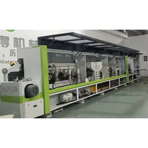 High End Edge Banding Machine with double Top glue pot and High speed linear four corner rounding