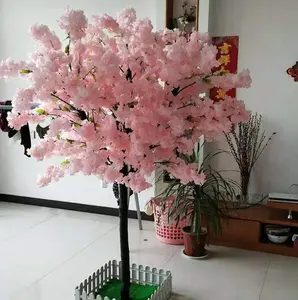 Arbre de fleurs de cerisier artificiel en bois massif de haute qualité pour la décoration de mariage de vacances en famille