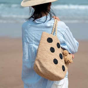 2025 nouveau été mode Offre Spéciale raphia tissé sac femmes épaule à la main plage femmes sacs sac à main sac fourre-tout herbe naturelle - Product Image 3