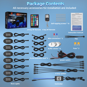 Xe tải LED Rock ánh sáng ban đêm lái xe phanh tín hiệu cảnh báo ánh sáng xe kim loại RGB trang trí ánh sáng phổ phụ kiện xe hơi đèn - Product Image 6