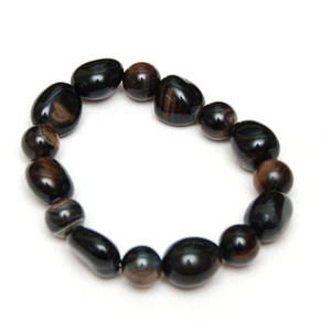 Pulsera de ónice negro con diseño único de piedras preciosas, brazalete de ónix negro - Product Image 1