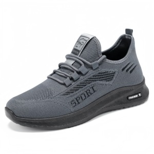 Nuove Scarpe Sportive <span class=keywords><strong>Grigie</strong></span> da Uomo, Traspiranti in Maglia con Lacci, Suola Antiscivolo, Scarpe Casual da Passeggio - Product Image 3