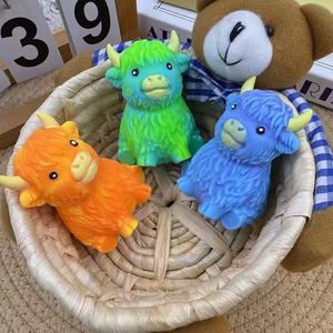 Cute Highland Cow TPR Maltose Pinching Slow Rebound Squishy Toy Stress Relief Decompression <b>Squeeze</b> <b>Ball</b> Fidget Sensory Toys - Product Image 6