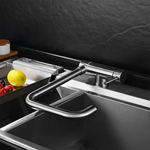 304 acier inoxydable brossé évier mélangeur fenêtre intérieure pliant 360 Rotation bain cuisine évier robinet - Product Image 3